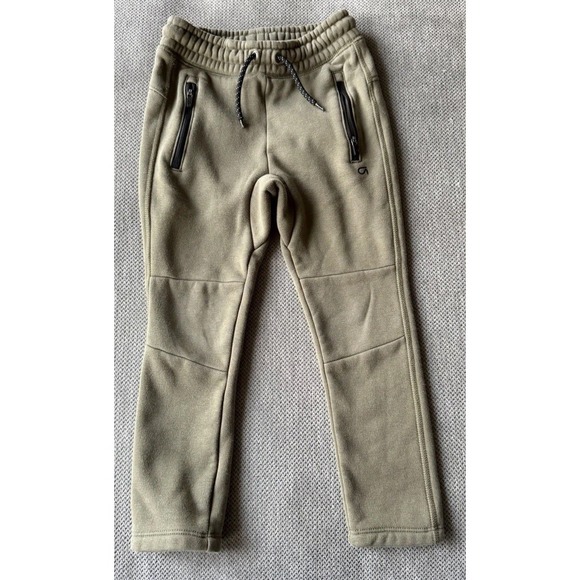 GAP Other - GapFit Boys Jogger Pants 4Y Olive Green Fleece Lined Zip Pocket Athletic